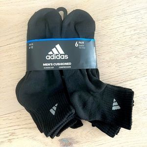 Adidas men’s cushioned compression socks 6 pair NWT size 6-12